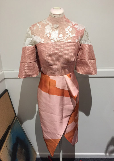 Pink race dress kimono sleeves