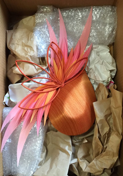 fascinator hatmaking feathers pink