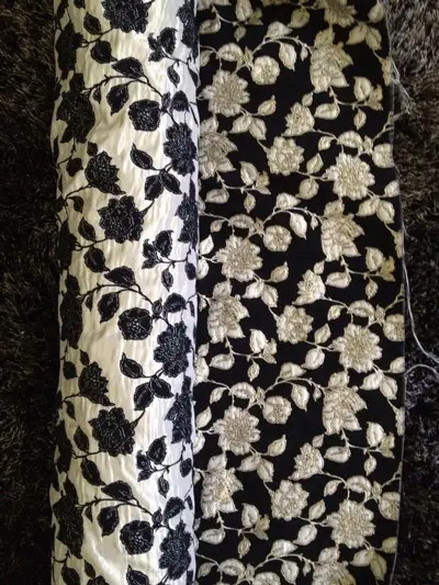 black and white floral fabric