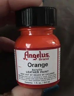 orange acrylic leather paint