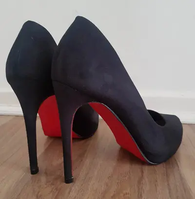 red sole painted heels