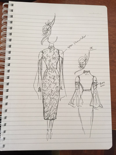 fashion design sketch for spring carnival