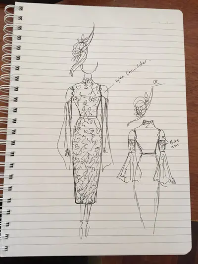 fashion design sketch for spring carnival