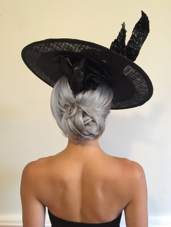 Hairstyle with fascinator