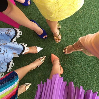 group photo of girls heels shoes