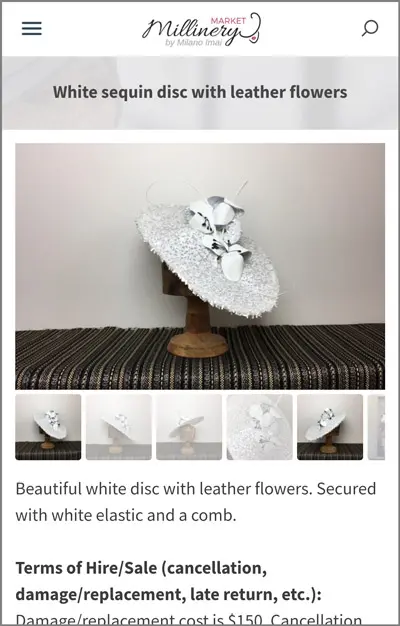 white boater disc millinery
