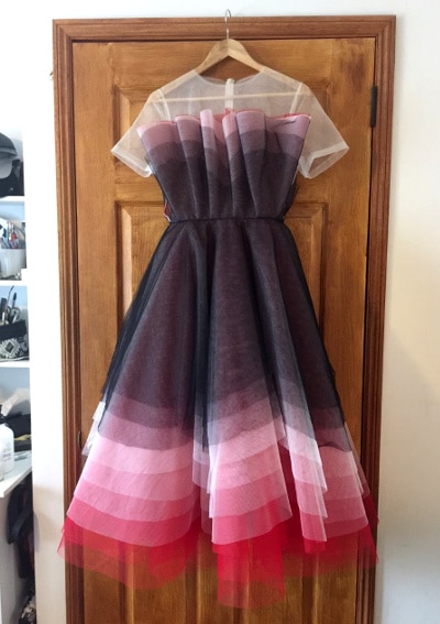 Purple and pink full tulle dress