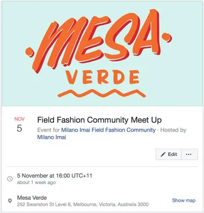 field fashion facebook group meetup