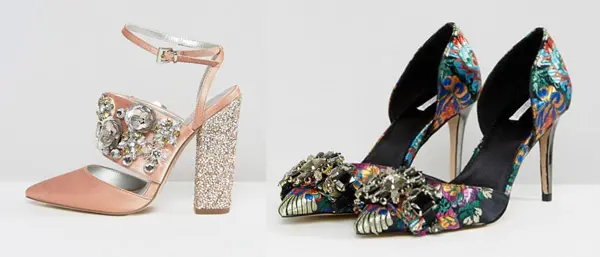 asos high heel shoes beads bling shiny