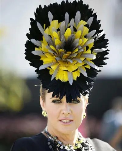 Dahyna-Heenan with black and yellow millinery hat