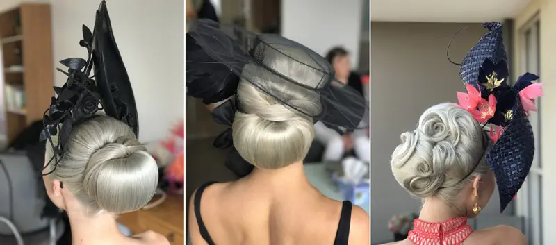 big hairstyles to suit millinery fascinator