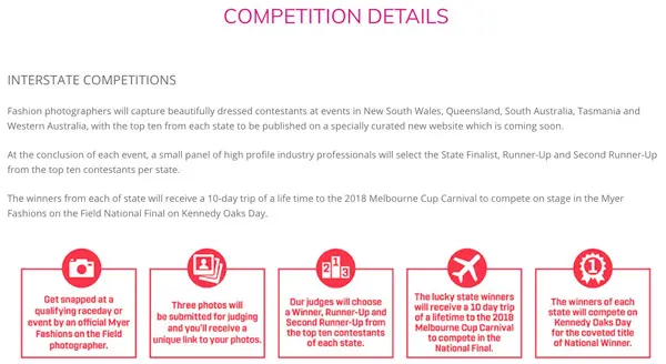 Myer Photo Competition details