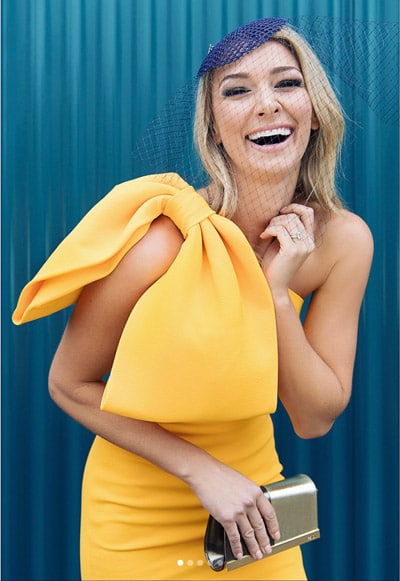 anna heinrich yellow dress natural laugh