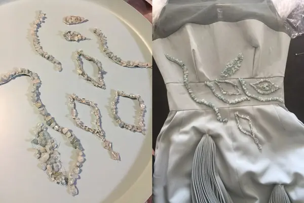 silk embroidery pattern beads embellishment