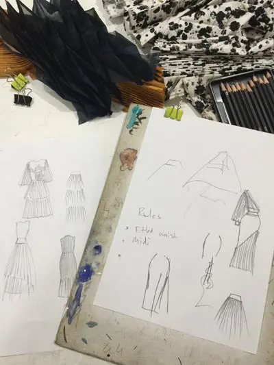 silhouettes and fashion design sketches