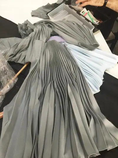 pile of pleated fabric