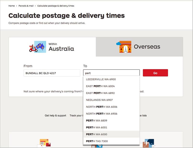 australia post shipping cost