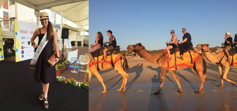 competition sash camel ride on beach