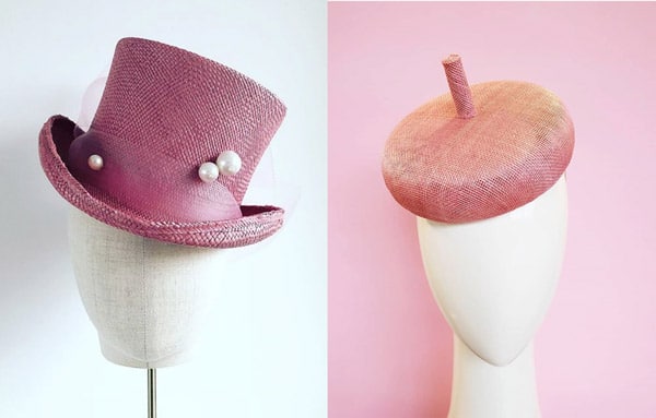 new hat styles in 2019: pink top hat and beret milliner trends
