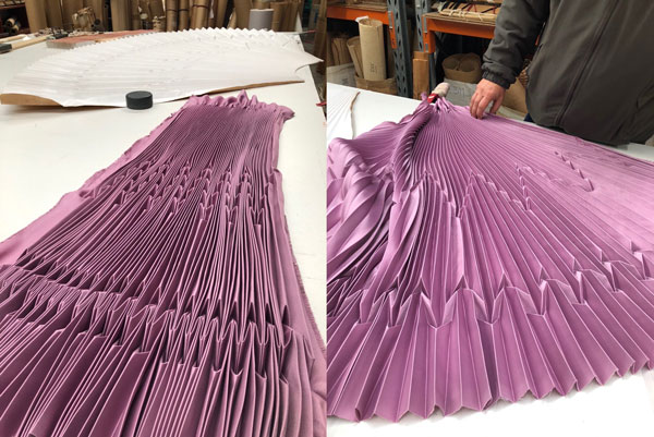 making of milano imai mauve pleated skirt