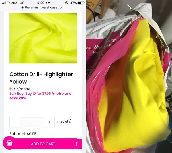 cotton drill highlighter yellow neon lining fabric