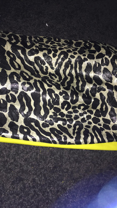 leopard print fabric with neon lining