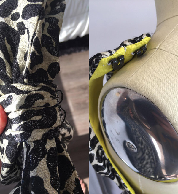 clip to secure fabric on a dress