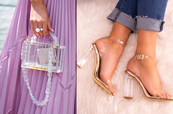 transparent bag and beautiful shoes