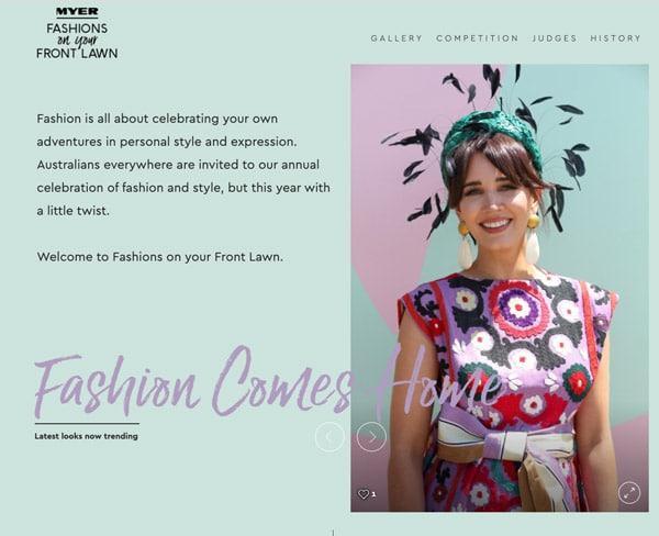 Fashion comes home poster myer national competition 2020
