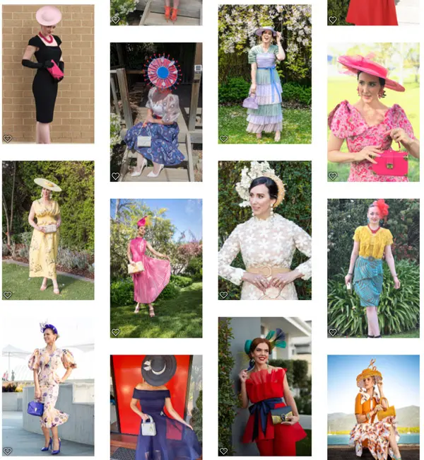 Collage of Entries for Myer Fashions on your Front Lawn competition