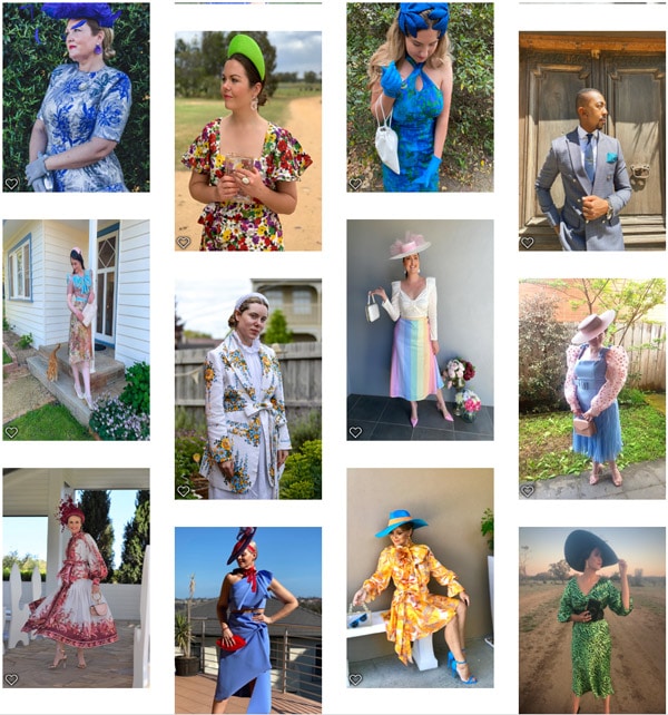 Collage of Entries for Myer Fashions on your Front Lawn competition